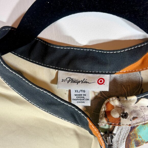 3.1 PHILIP LIM x TARGET | Multicolored Floral Print Dress | Asymetrical Hem | XL - Picture 3 of 10